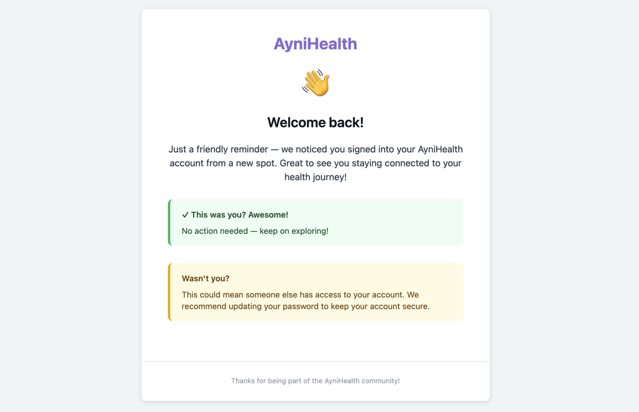 Friendly login notification